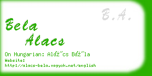 bela alacs business card